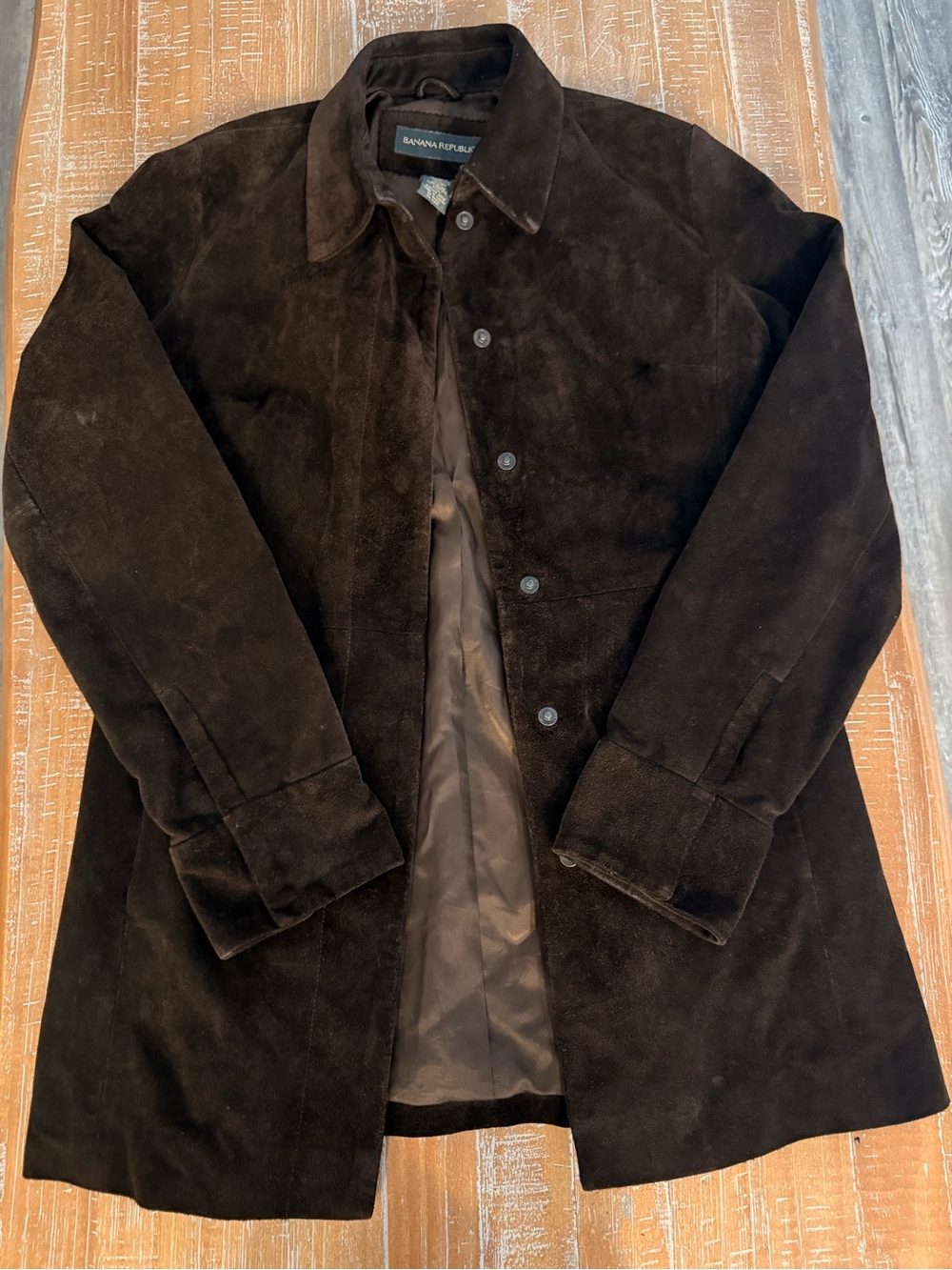 Banana Republic Beautiful Vintage Dark Brown 100% leather Suede Women's Jacket - Picture 2 of 8